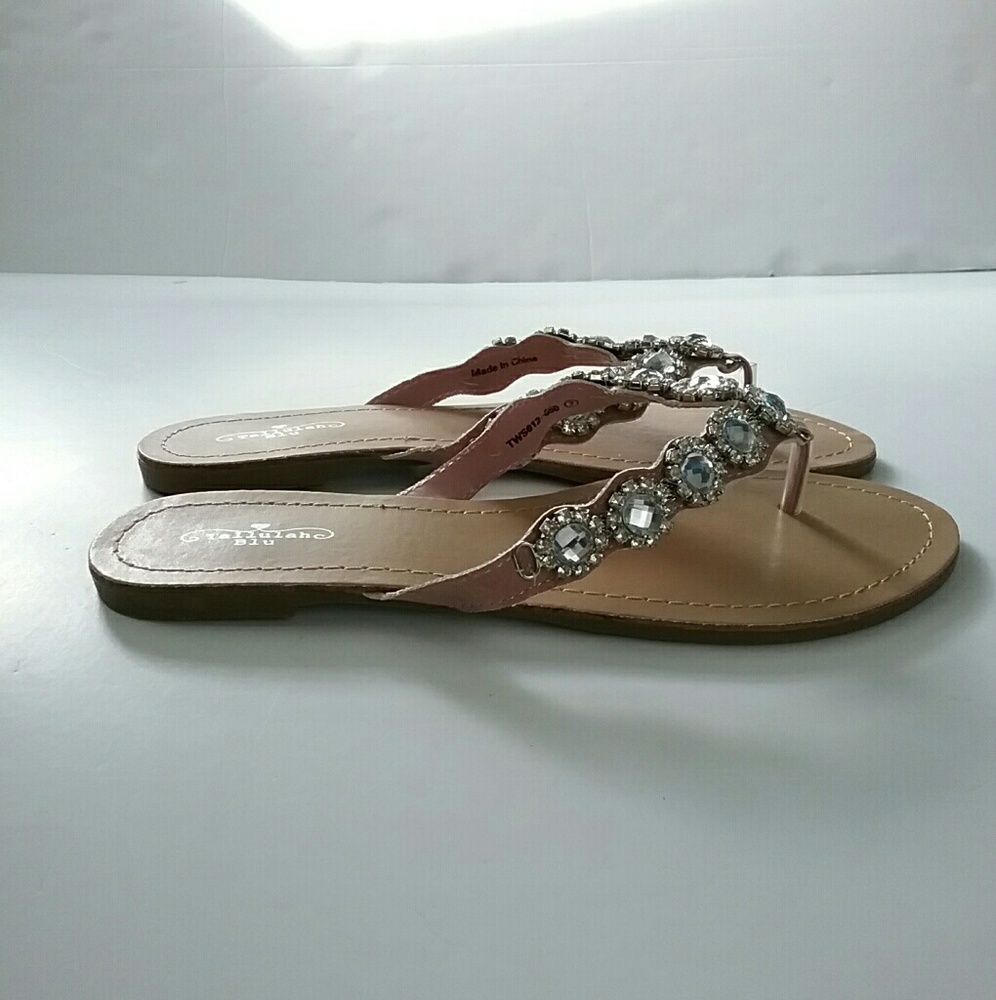 Tallulah Blu Light Pink Crystal Detail Sandal - Picture 5 of 8